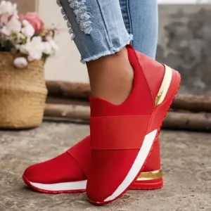 Womens Walking Sneakers Fashionable Trendy Breathable Mesh Women'S Casual Shoes With Arch Support Leather Slip On Shoes