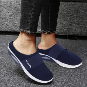 Solid Color Slip On Walking Shoes Women Round Head Mesh Breathable Breathable Vulcanized Shoes Comfort Casual Outdoor Sneakers
